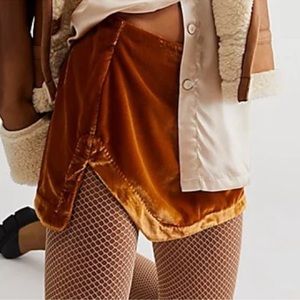 Free People Annalise Velvet Mini skirt